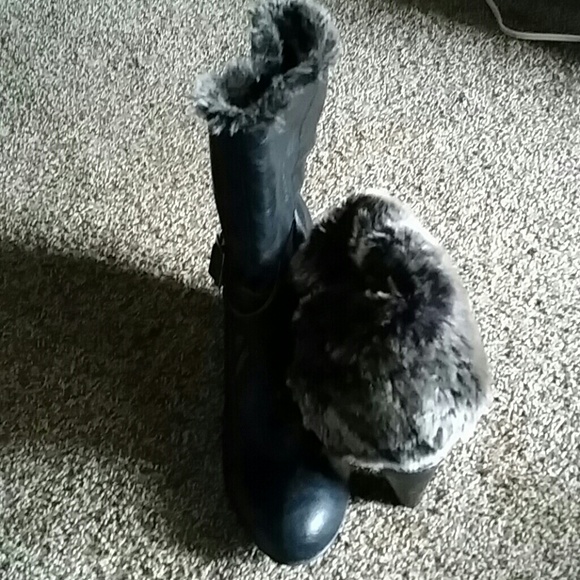 Faux fur ankle boot