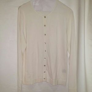 August Silk cream button down cardigan
