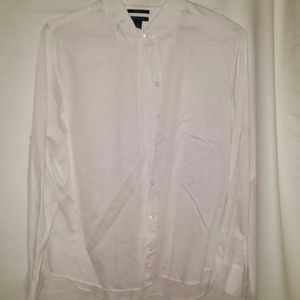 White button down top