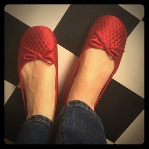🎈Final Sale🎈Red Satin Quilted Ballet Flats