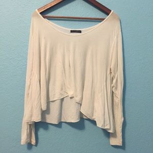 Brandy Melville white flowy longsleeve