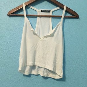 Brandy Melville White Cropped Tank