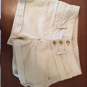 Tan high waist shorts