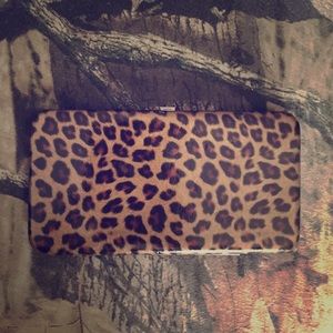Brown leopard print wallet