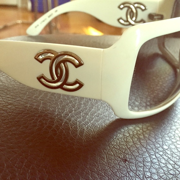 Authentic white Chanel sunglasses