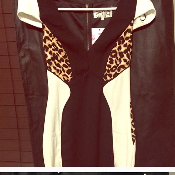 Leopard print dress with cream and black - Picture 1 of 4