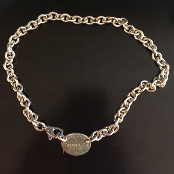 Return to Tiffany oval choker. 15.5 in