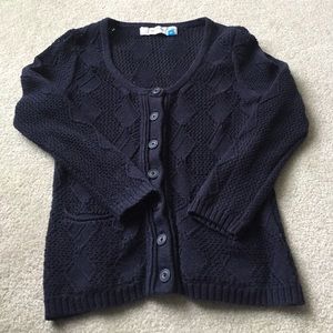 Sparrow: navy knotted cardigan