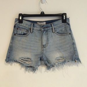 High waisted jean shorts