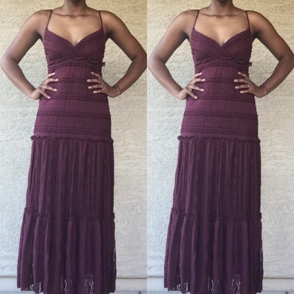 Maroon maxi dress