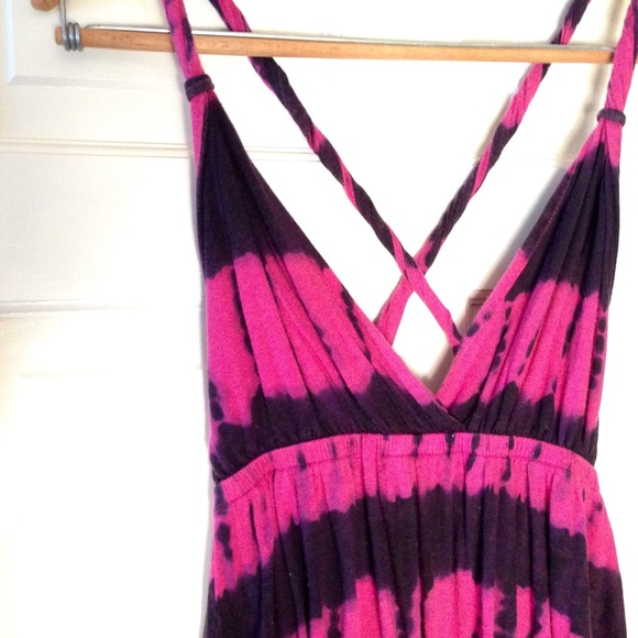 Pink and navy blue the dye dress