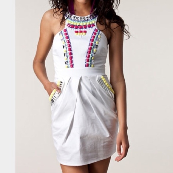 Lipsy (asos)  white beaded dress