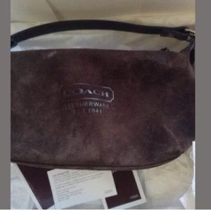 Coach clutch/shoulder bag chocolate suede small