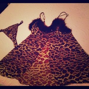 Brown leopard print lingerie