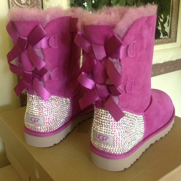 UGG Shoes - *SOLD***Ugg Pink Bailey Bow Blinged Boots