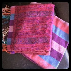 RESERVED Lot of 3 Colorful Scarves/Leopard Mules.