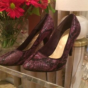 Purple Python pumps