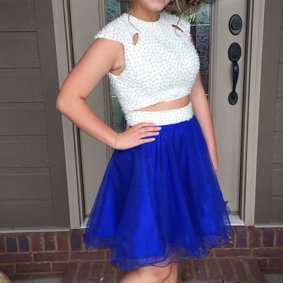 Pearl and Blue homecoming two piece.