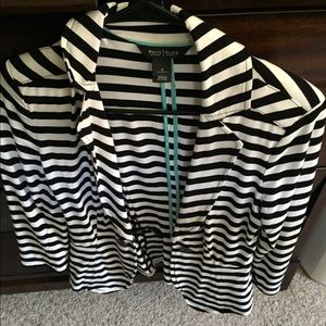 Final price: black and white stripe ponte blazer