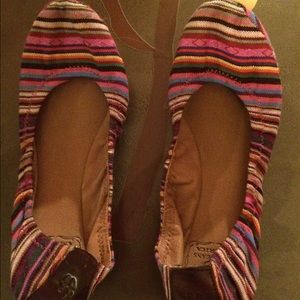 Lucky brand Multicolored striped bendy flats