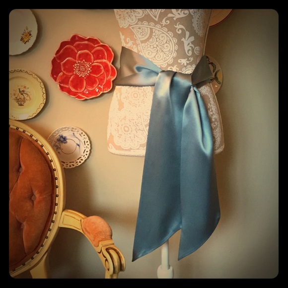 JCrew Blue Satin Sash Belt