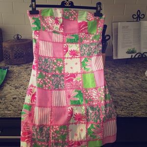 Pink & green Lilly Pulitzer dress unique pattern!