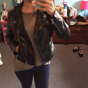 Black leather jacket