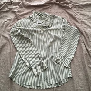 Jcrew ruffle button down silk!
