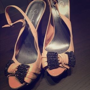 Jessica Simpson peep toe slingback pumps