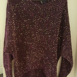 Purple and gold sweater