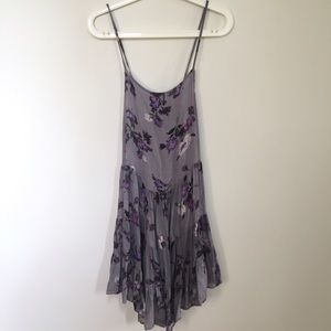 free people dress , grey and purple floral