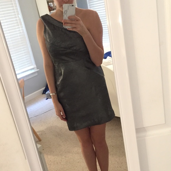 Silver one shoulder dress