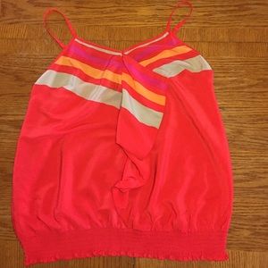 Lane Bryant hot pink tank with ruffle