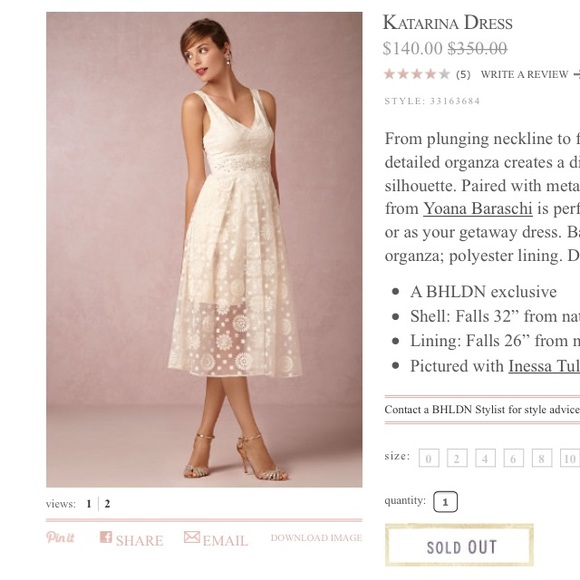 Katrina Dress from BHLDN SOLD OUT