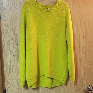 Long yellow sweater