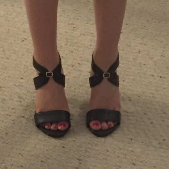 Ann Marino black strap heels