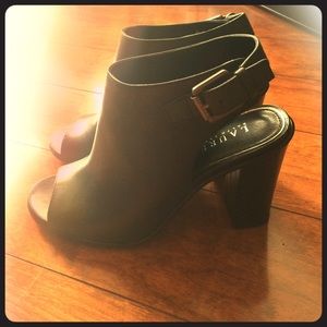 Lauren Ralph Lauren leather peeped toe booties