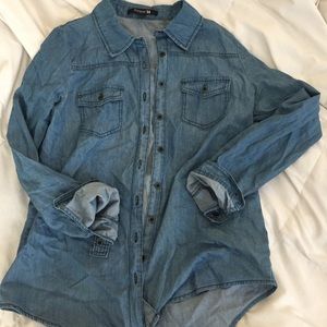 Denim button down