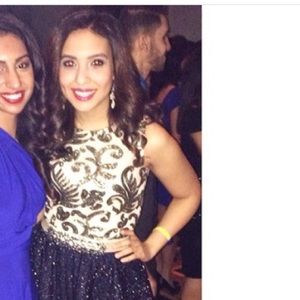 Sparkled Frond Peplum Blouse