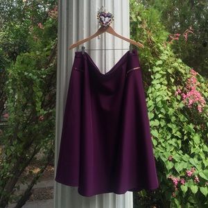 Plum Scuba Skirt - Flattering Gold Zipper Details