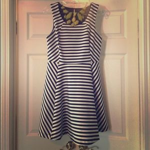 EXPRESS striped skater dress