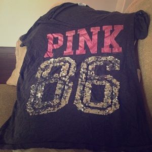 Short sleeve gray pink top