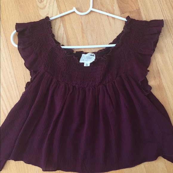 LA Hearts Tops - Pascun L.A. HEARTS Maroon top