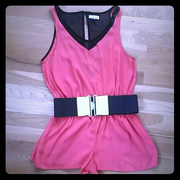 Silence + Noise Coral and Black Jumper