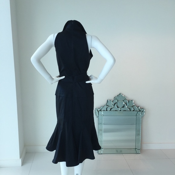 Sold✨STADASHI COLLECTION✨ silk Navy faux wrap gown - Picture 4 of 4