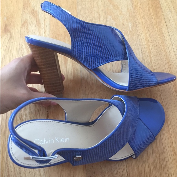 Calvin Klein Blue strappy Heels - Picture 1 of 4