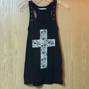 Lace cross tank