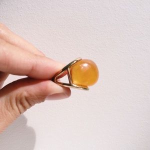 gold and amber ring.