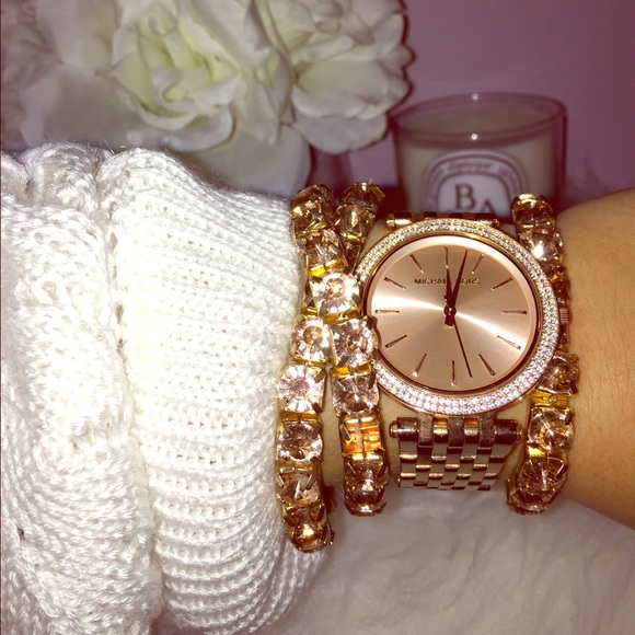 Set of 3 Rose-Gold Bracelets