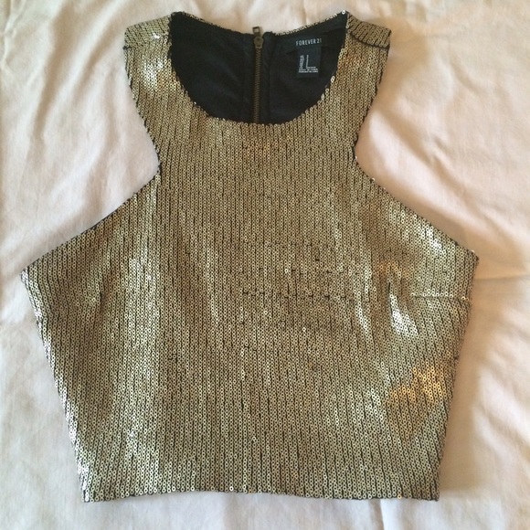 GOLD FOREVER 21 CROP TOP